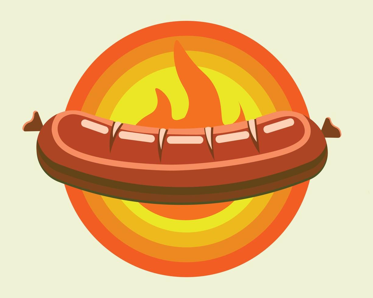 logo de saucisse et conception d'illustration de symbole vecteur