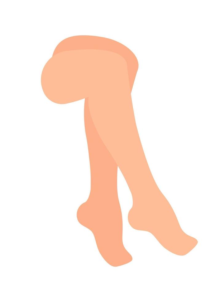 jambes de femme dessin animé isolés sur fond blanc. illustration de concept de soins de beauté vecteur plat. jambe lisse et mince aux pieds nus.