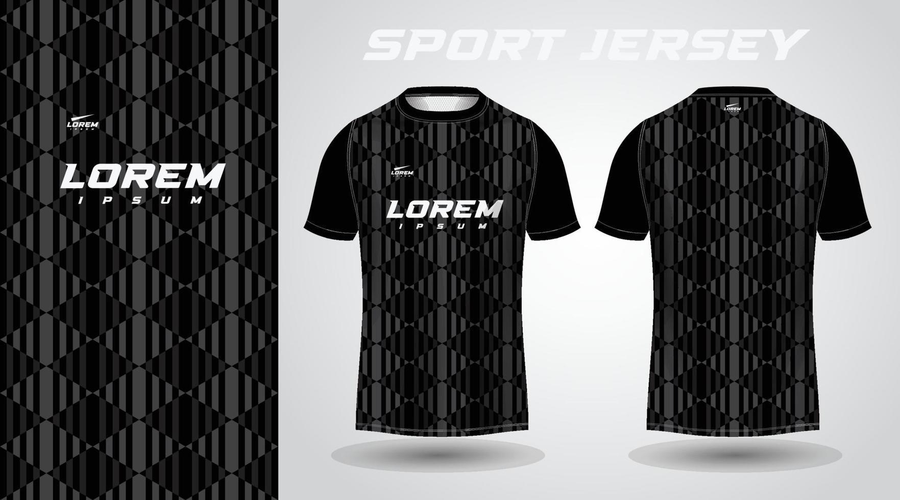 conception de maillot de sport t-shirt noir vecteur