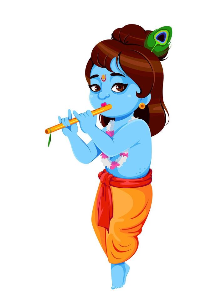 joyeux krishna janmashtami. seigneur krishna vecteur