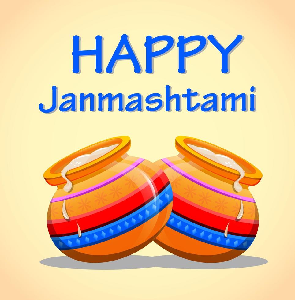 heureux krishna janmashtami. carte postale de voeux vecteur