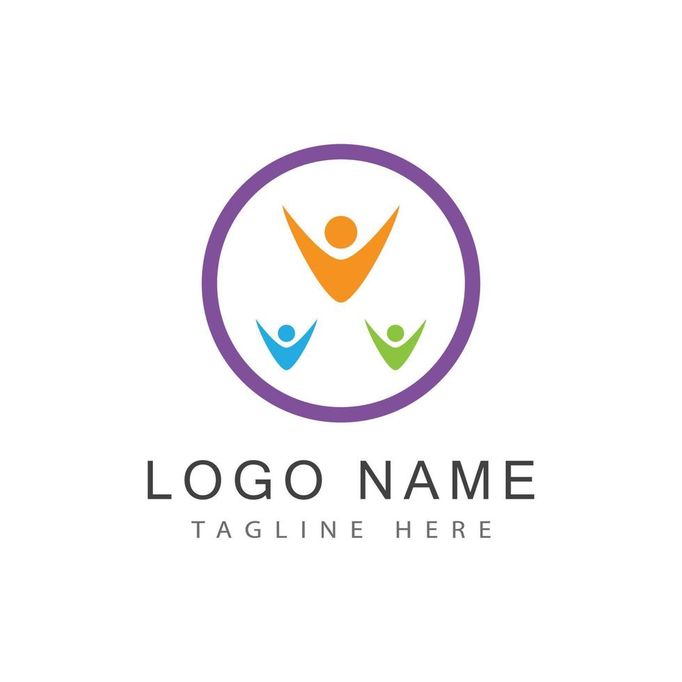 icône de vecteur de modèle de logo dadoption et de soins communautaires