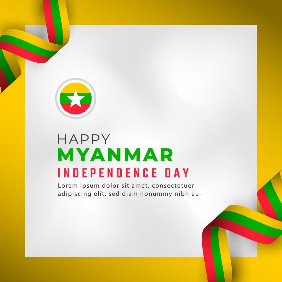 joyeux jour de l'indépendance du myanmar 4 janvier illustration de conception vectorielle de célébration. modèle d'affiche, de bannière, de publicité, de carte de voeux ou d'élément de conception d'impression vecteur