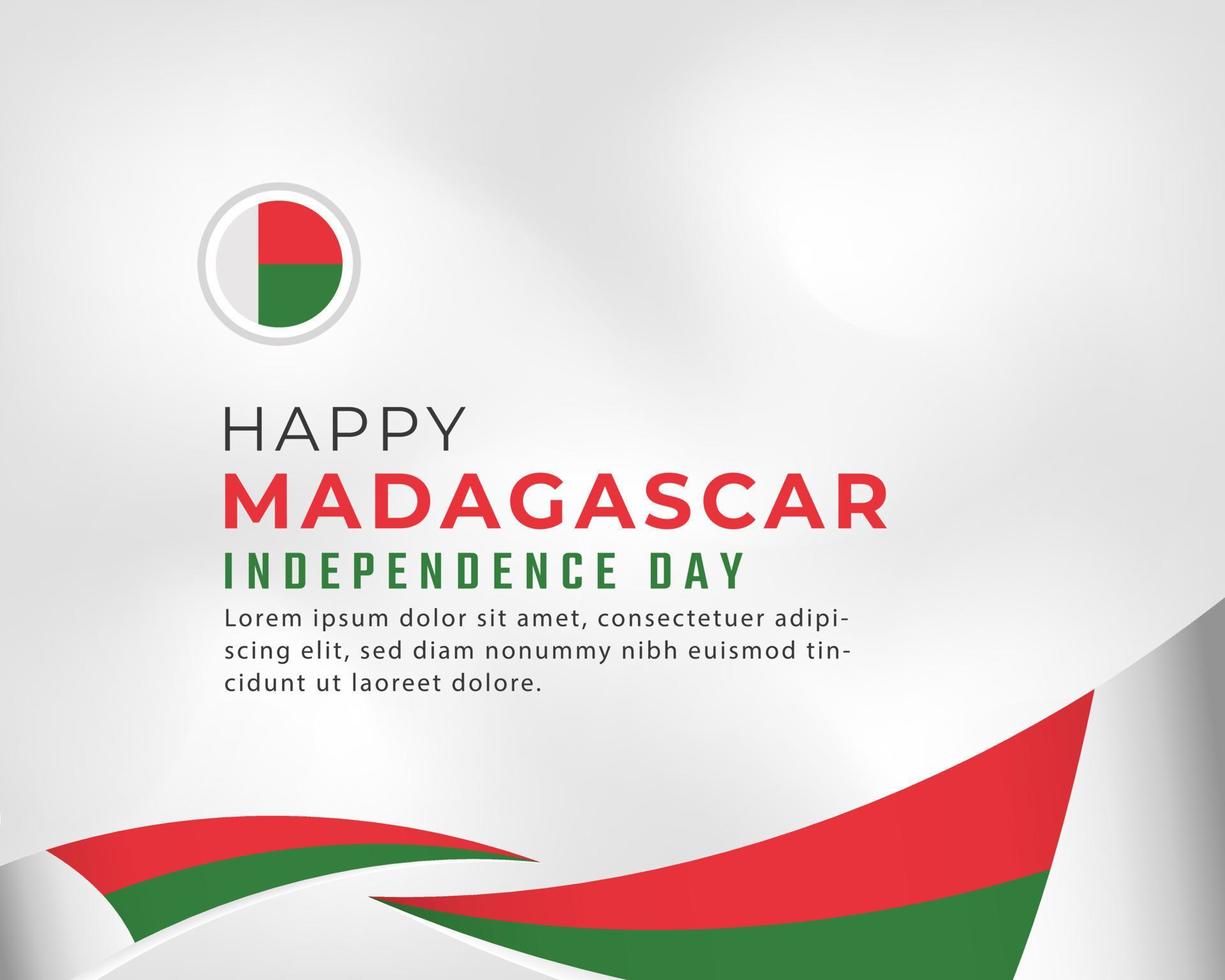 joyeux jour de l'indépendance de madagascar illustration de conception vectorielle de célébration du 26 juin. modèle d'affiche, de bannière, de publicité, de carte de voeux ou d'élément de conception d'impression vecteur