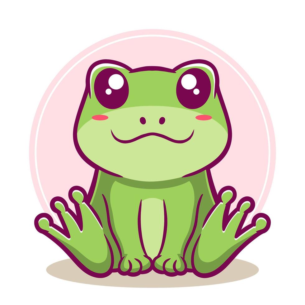 illustration de vecteur de dessin animé mignon grenouille