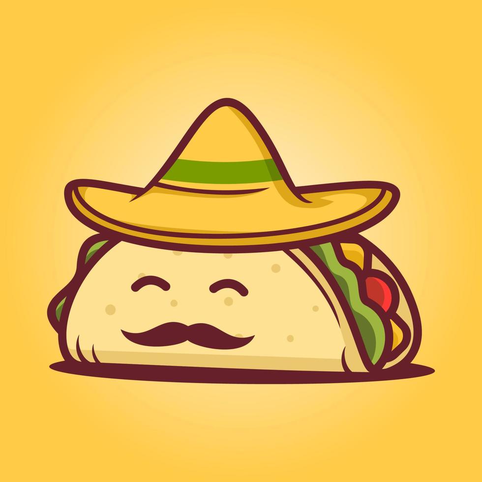 taco portant un modèle de logo sombrero vecteur