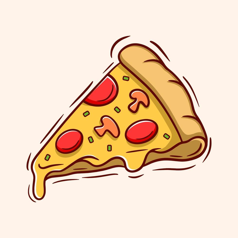modèle de logo de pizza, adapté au logo du restaurant et du café vecteur