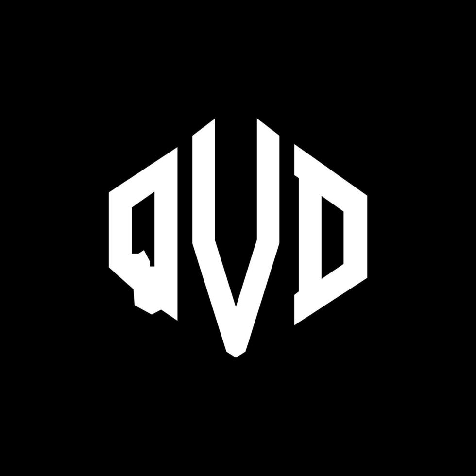 création de logo de lettre qvd avec forme de polygone. création de logo en forme de polygone et de cube qvd. modèle de logo vectoriel qvd hexagone couleurs blanches et noires. monogramme qvd, logo d'entreprise et immobilier.