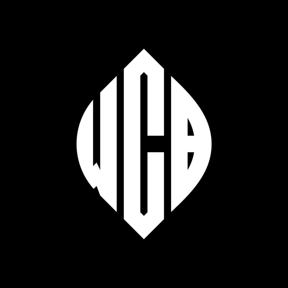 création de logo de lettre de cercle wcb avec forme de cercle et d'ellipse. lettres d'ellipse wcb avec style typographique. les trois initiales forment un logo circulaire. wcb cercle emblème abstrait monogramme lettre marque vecteur. vecteur