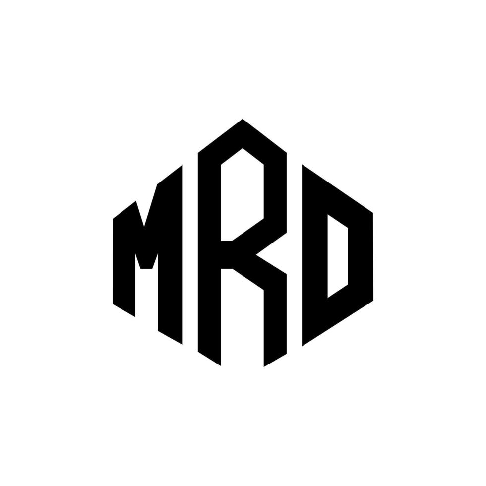 création de logo de lettre mro avec forme de polygone. création de logo en forme de polygone et de cube mro. modèle de logo vectoriel mro hexagone couleurs blanches et noires. monogramme mro, logo commercial et immobilier.