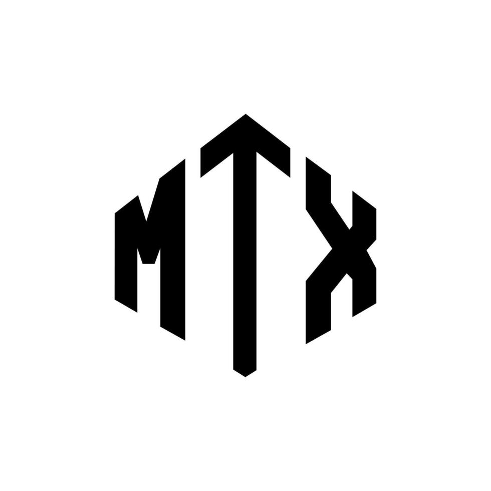 création de logo de lettre mtx avec forme de polygone. création de logo en forme de polygone et de cube mtx. modèle de logo vectoriel mtx hexagone couleurs blanches et noires. monogramme mtx, logo d'entreprise et immobilier.
