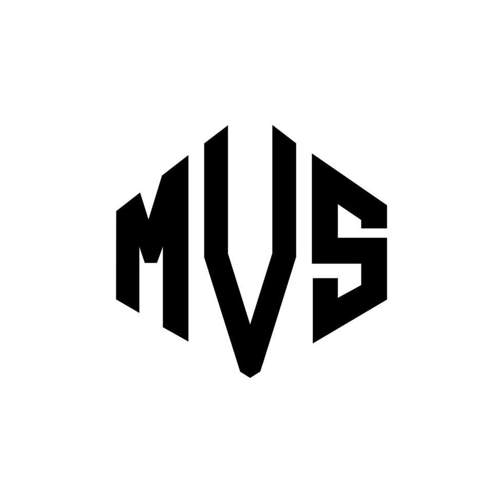 création de logo de lettre mvs avec forme de polygone. création de logo en forme de polygone et de cube mvs. modèle de logo vectoriel mvs hexagone couleurs blanches et noires. monogramme mvs, logo d'entreprise et immobilier.