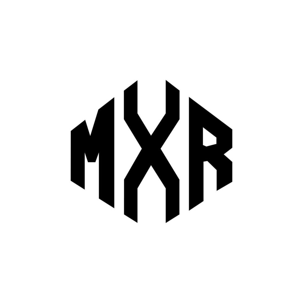 création de logo de lettre mxr avec forme de polygone. création de logo en forme de polygone et de cube mxr. modèle de logo vectoriel hexagonal mxr couleurs blanches et noires. monogramme mxr, logo d'entreprise et immobilier.