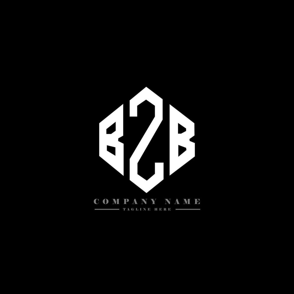 création de logo de lettre bzb avec forme de polygone. création de logo en forme de polygone et de cube bzb. modèle de logo vectoriel bzb hexagone couleurs blanches et noires. monogramme bzb, logo d'entreprise et immobilier.