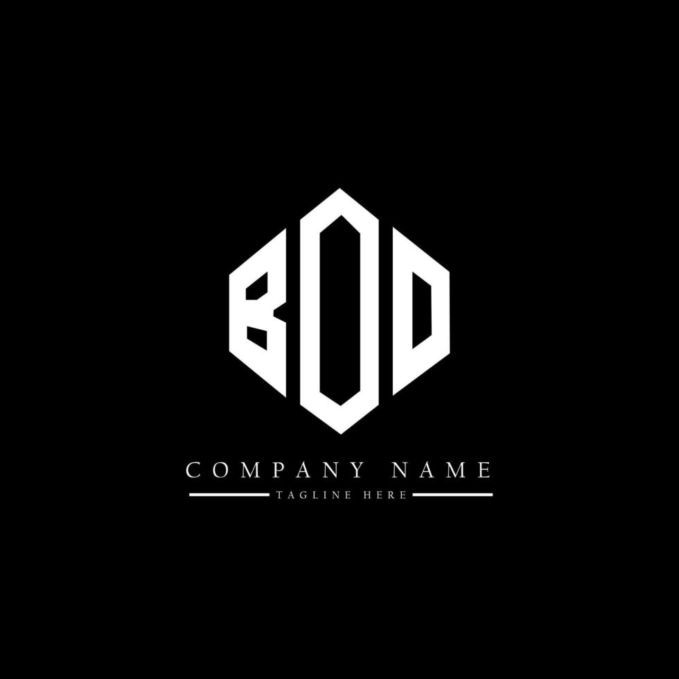 création de logo de lettre boo avec forme de polygone. boo création de logo en forme de polygone et de cube. modèle de logo vectoriel boo hexagone couleurs blanches et noires. monogramme boo, logo d'entreprise et immobilier.