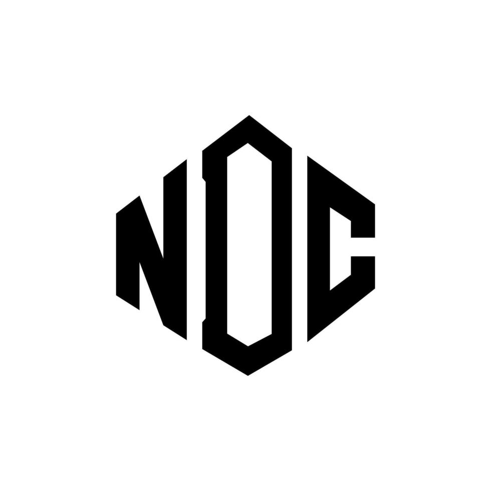 création de logo de lettre ndc avec forme de polygone. création de logo en forme de polygone et de cube ndc. modèle de logo vectoriel ndc hexagone couleurs blanches et noires. monogramme ndc, logo d'entreprise et immobilier.