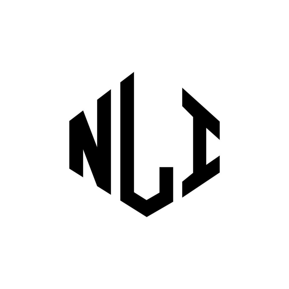 création de logo de lettre nli avec forme de polygone. création de logo en forme de polygone et de cube nli. modèle de logo vectoriel nli hexagone couleurs blanches et noires. monogramme nli, logo d'entreprise et immobilier.