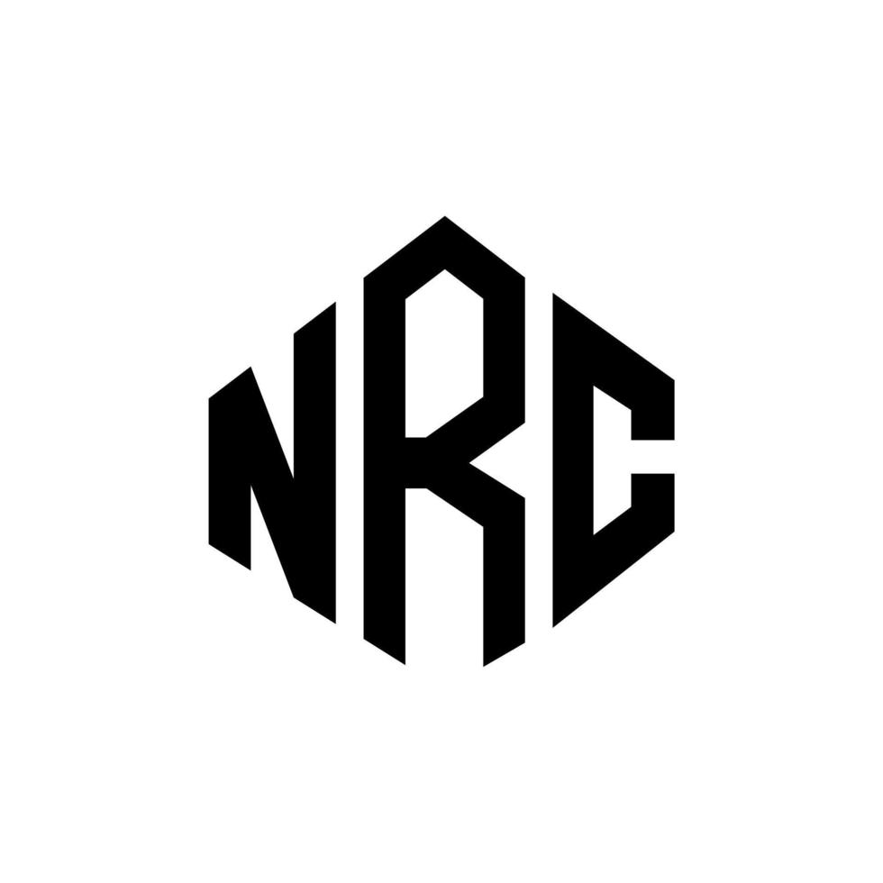 création de logo de lettre nrc avec forme de polygone. création de logo en forme de polygone et de cube du nrc. modèle de logo vectoriel nrc hexagone couleurs blanches et noires. monogramme nrc, logo commercial et immobilier.