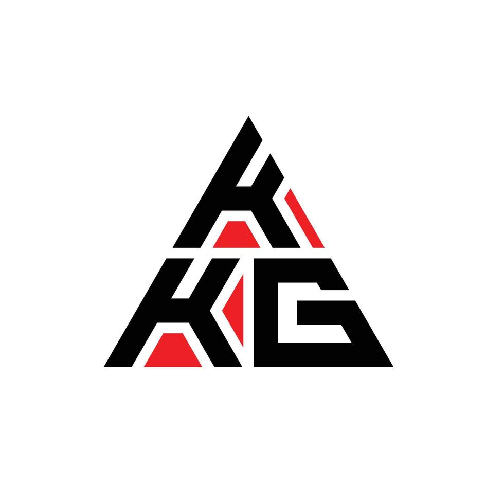 création de logo de lettre triangle kkg avec forme de triangle. monogramme de conception de logo triangle kkg. modèle de logo vectoriel triangle kkg avec couleur rouge. logo triangulaire kkg logo simple, élégant et luxueux.
