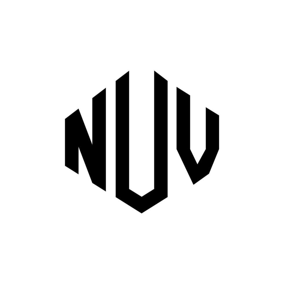 création de logo de lettre nuv avec forme de polygone. création de logo en forme de polygone et de cube nuv. modèle de logo vectoriel nuv hexagone couleurs blanches et noires. monogramme nuv, logo d'entreprise et immobilier.