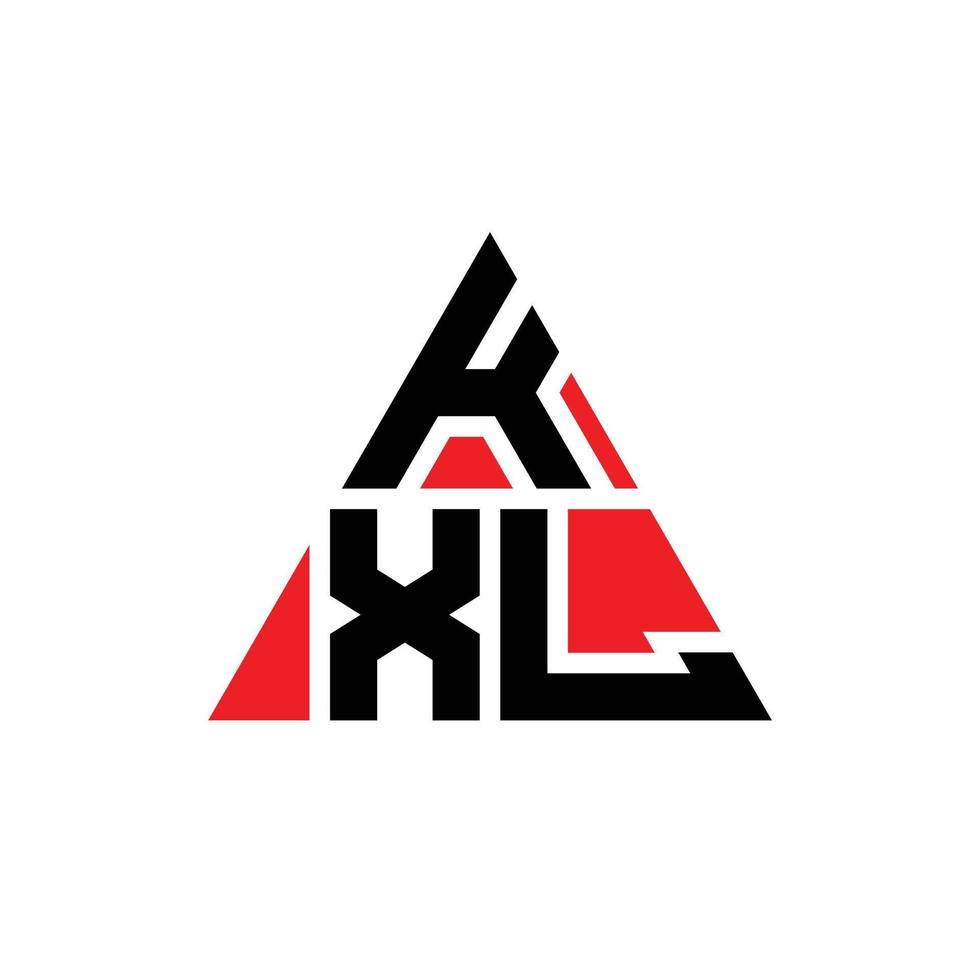 création de logo de lettre triangle kxl avec forme de triangle. monogramme de conception de logo triangle kxl. modèle de logo vectoriel triangle kxl avec couleur rouge. logo triangulaire kxl logo simple, élégant et luxueux.