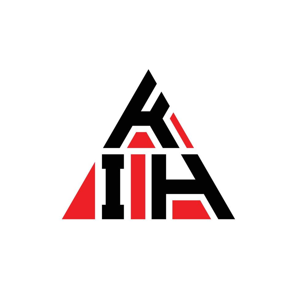 création de logo de lettre triangle kih avec forme de triangle. monogramme de conception de logo triangle kih. modèle de logo vectoriel triangle kih avec couleur rouge. logo triangulaire kih logo simple, élégant et luxueux.