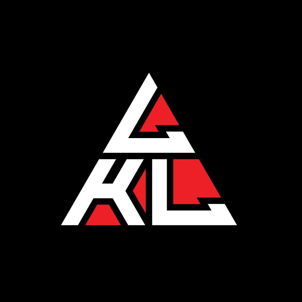 création de logo de lettre triangle lkl avec forme de triangle. monogramme de conception de logo triangle lkl. modèle de logo vectoriel triangle lkl avec couleur rouge. logo triangulaire lkl logo simple, élégant et luxueux.