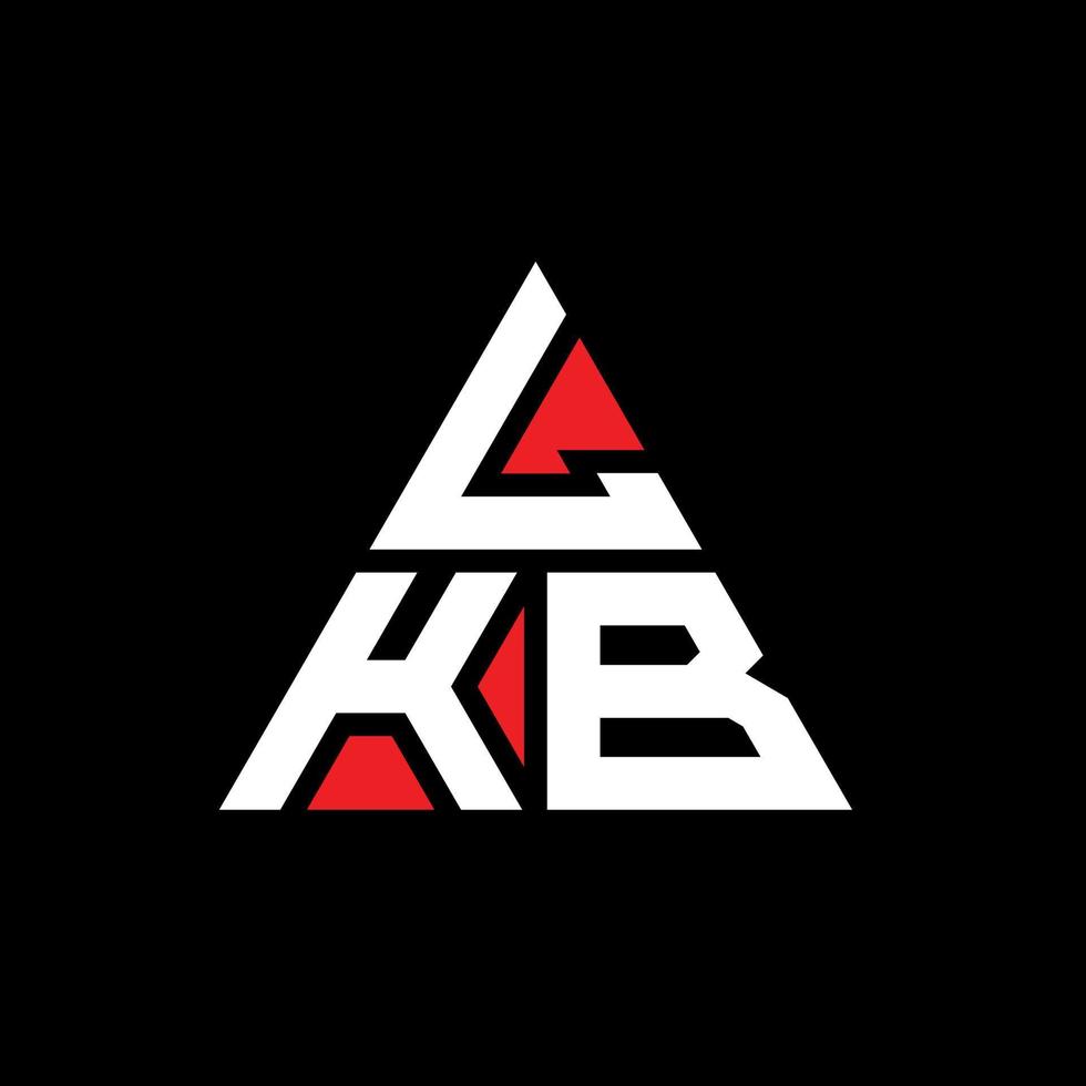 création de logo de lettre triangle lkb avec forme de triangle. monogramme de conception de logo triangle lkb. modèle de logo vectoriel triangle lkb avec couleur rouge. logo triangulaire lkb logo simple, élégant et luxueux.