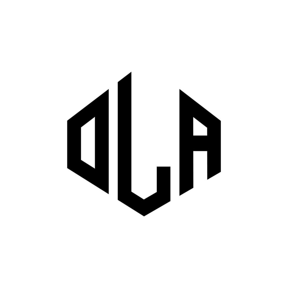 création de logo de lettre ola avec forme de polygone. création de logo en forme de polygone et de cube ola. modèle de logo vectoriel ola hexagone couleurs blanches et noires. monogramme ola, logo d'entreprise et immobilier.