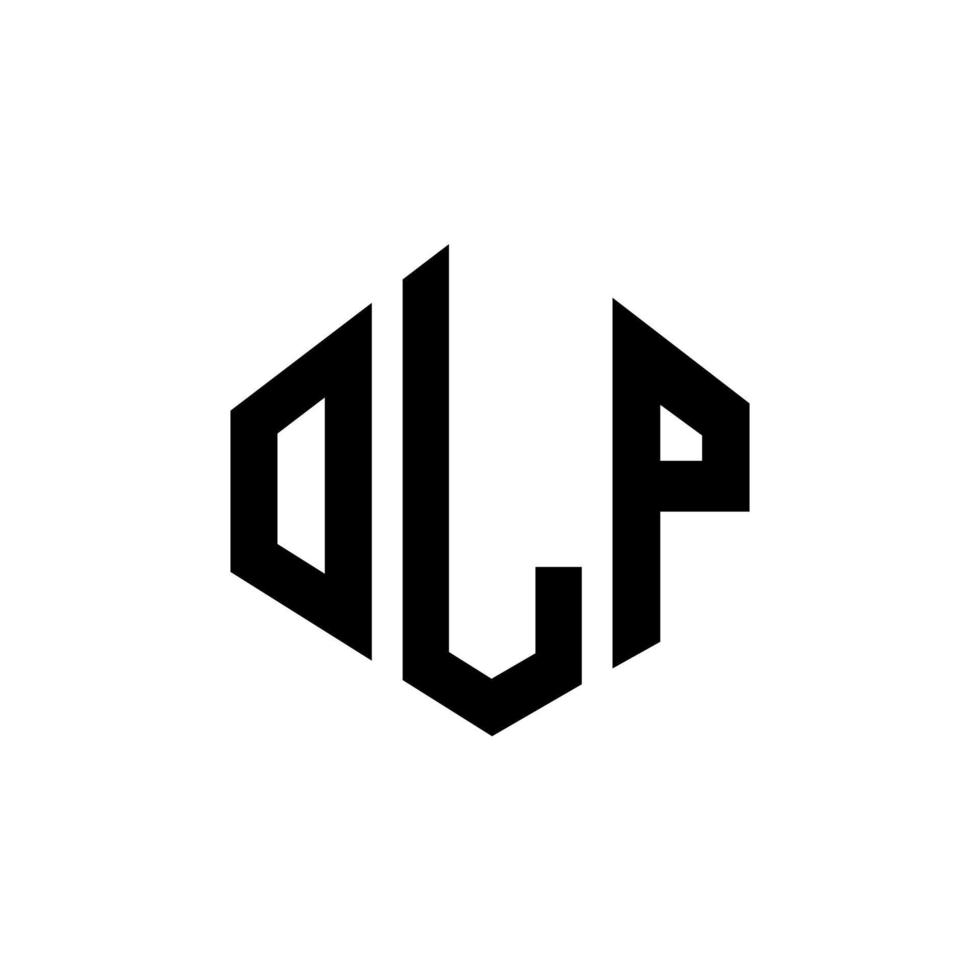 création de logo de lettre olp avec forme de polygone. création de logo en forme de polygone et de cube olp. modèle de logo vectoriel hexagone olp couleurs blanches et noires. monogramme olp, logo d'entreprise et immobilier.