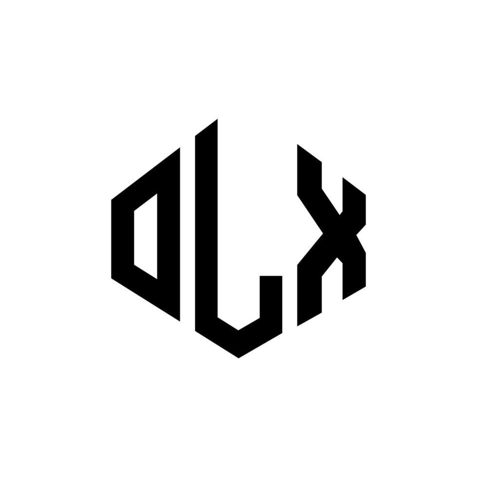 création de logo de lettre olx avec forme de polygone. création de logo en forme de polygone et de cube olx. modèle de logo vectoriel olx hexagone couleurs blanches et noires. monogramme olx, logo d'entreprise et immobilier.