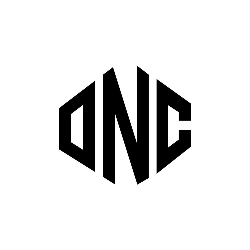 création de logo de lettre onc avec forme de polygone. onc création de logo en forme de polygone et de cube. modèle de logo vectoriel onc hexagone couleurs blanches et noires. onc monogramme, logo d'entreprise et immobilier.