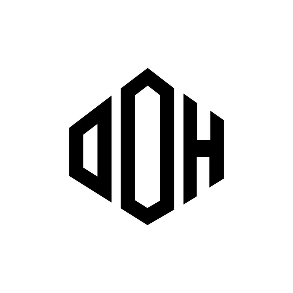 création de logo de lettre ooh avec forme de polygone. ooh création de logo en forme de polygone et de cube. ooh modèle de logo vectoriel hexagone couleurs blanches et noires. ooh monogramme, logo d'entreprise et immobilier.