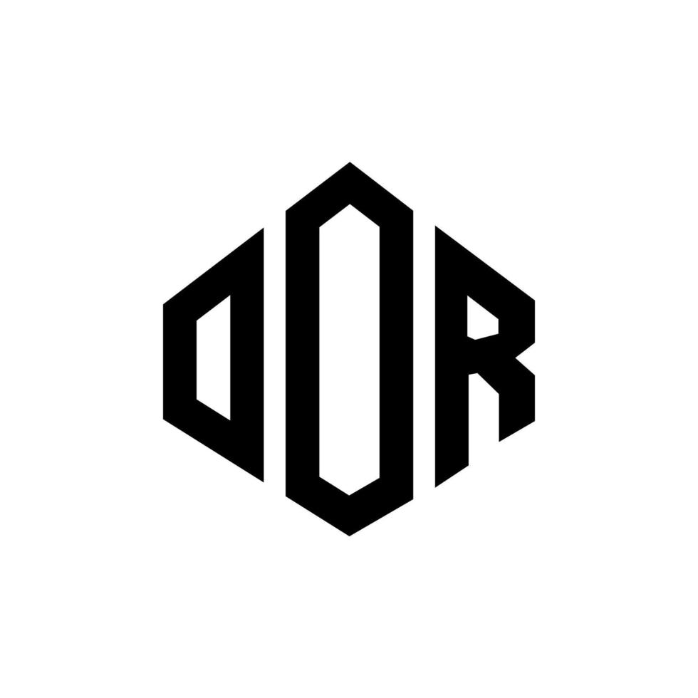 création de logo de lettre oor avec forme de polygone. création de logo en forme de polygone et de cube. modèle de logo vectoriel oor hexagone couleurs blanches et noires. monogramme au sol, logo d'entreprise et immobilier.