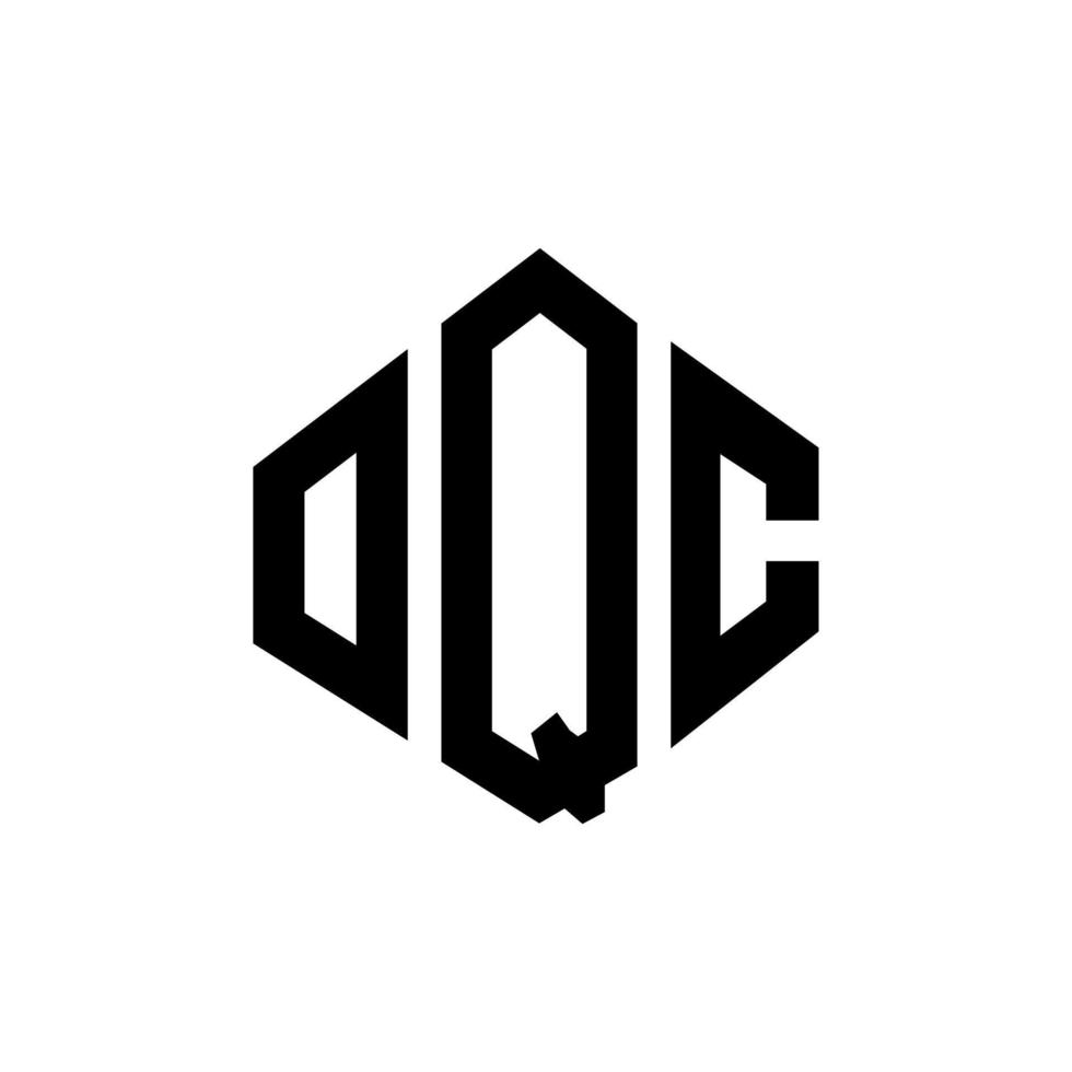 création de logo de lettre oqc avec forme de polygone. création de logo en forme de polygone et de cube oqc. modèle de logo vectoriel oqc hexagone couleurs blanches et noires. monogramme oqc, logo commercial et immobilier.