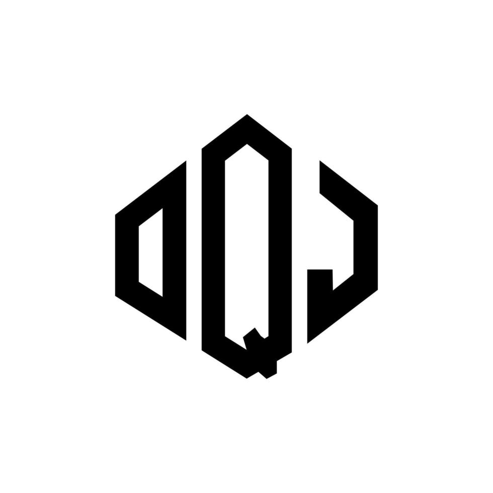 création de logo de lettre oqj avec forme de polygone. création de logo en forme de polygone et de cube oqj. modèle de logo vectoriel oqj hexagone couleurs blanches et noires. monogramme oqj, logo d'entreprise et immobilier.