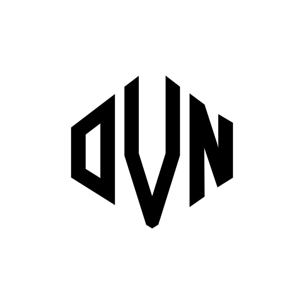 création de logo de lettre ovn avec forme de polygone. création de logo en forme de polygone et de cube ovn. modèle de logo vectoriel ovn hexagone couleurs blanches et noires. monogramme ovn, logo d'entreprise et immobilier.