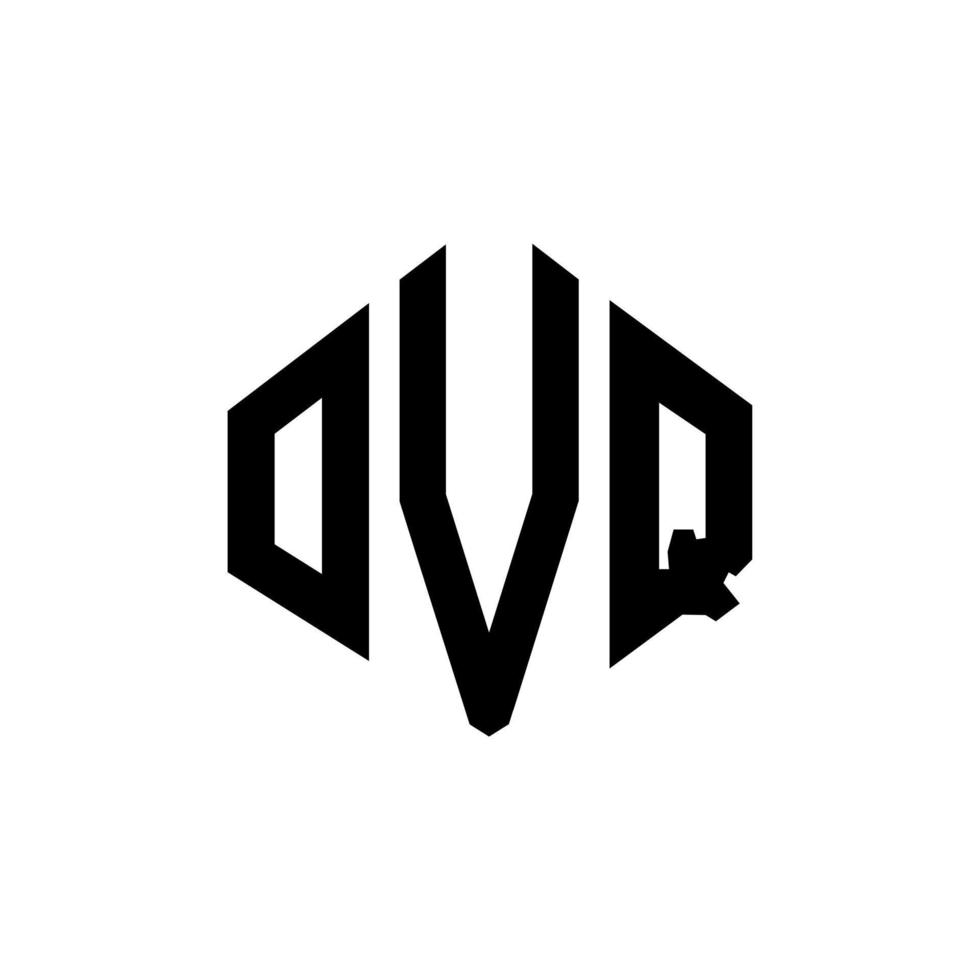 création de logo de lettre ovq avec forme de polygone. création de logo en forme de polygone et de cube ovq. modèle de logo vectoriel ovq hexagone couleurs blanches et noires. monogramme ovq, logo d'entreprise et immobilier.
