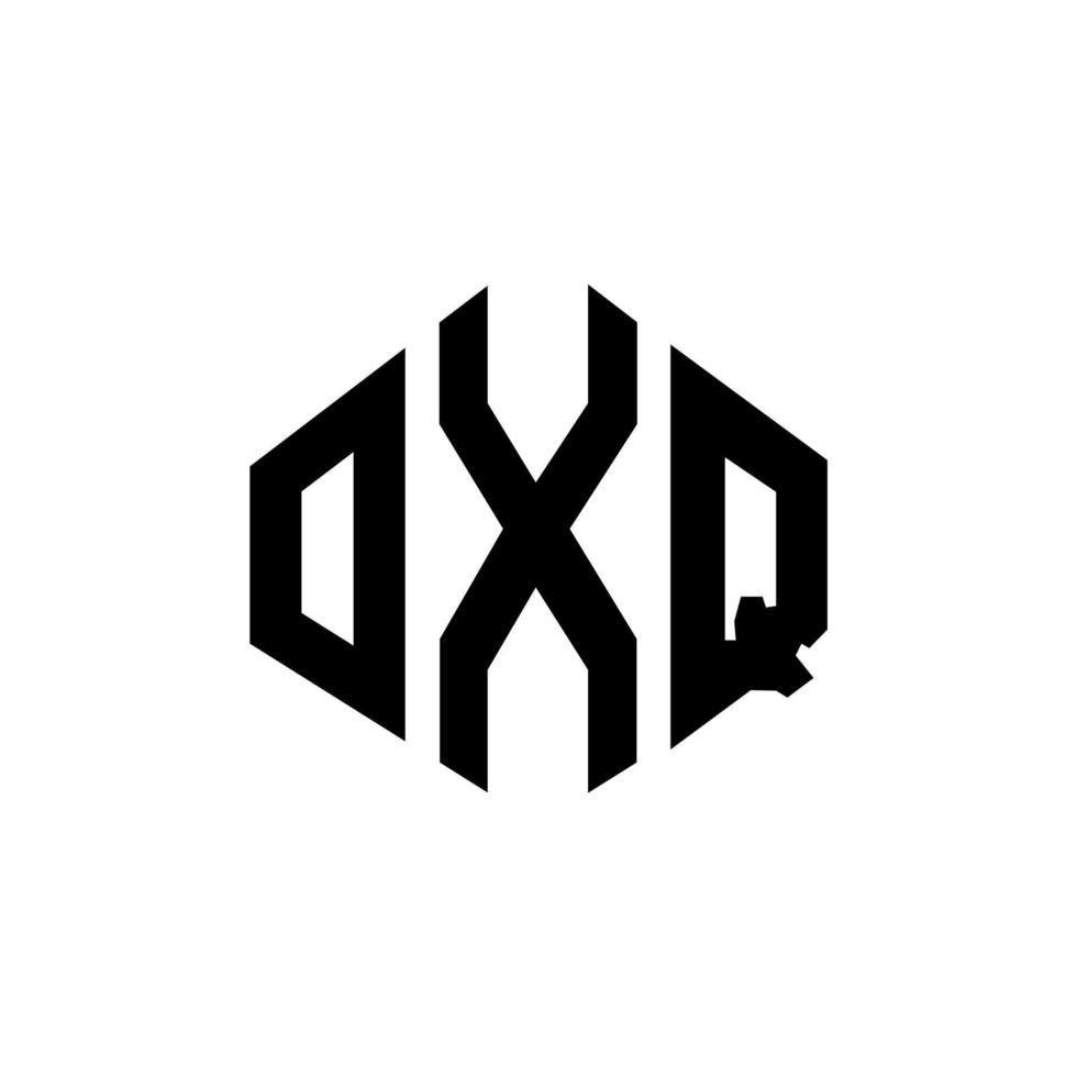 création de logo de lettre oxq avec forme de polygone. création de logo en forme de polygone et de cube oxq. modèle de logo vectoriel oxq hexagone couleurs blanches et noires. monogramme oxq, logo d'entreprise et immobilier.