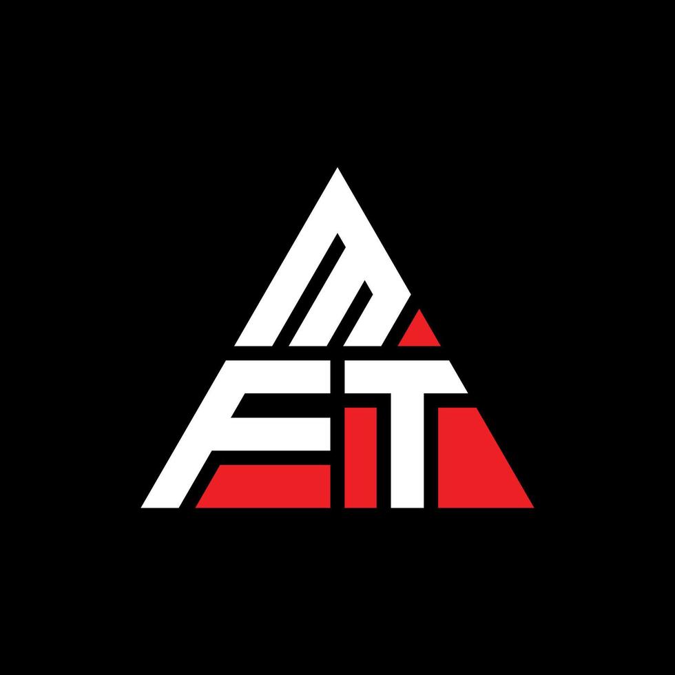 création de logo de lettre triangle mft avec forme de triangle. monogramme de conception de logo triangle mft. modèle de logo vectoriel triangle mft avec couleur rouge. logo triangulaire mft logo simple, élégant et luxueux.