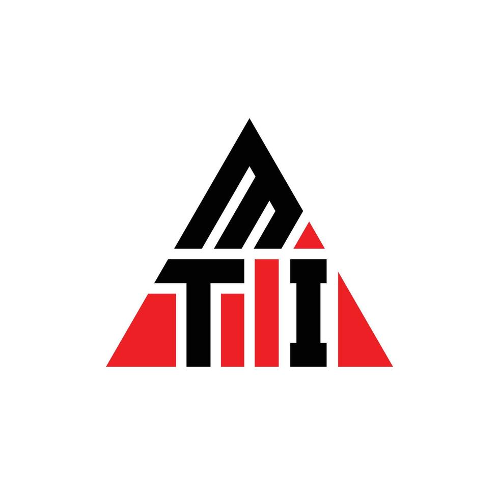 création de logo de lettre triangle mti avec forme de triangle. monogramme de conception de logo triangle mti. modèle de logo vectoriel triangle mti avec couleur rouge. logo triangulaire mti logo simple, élégant et luxueux.