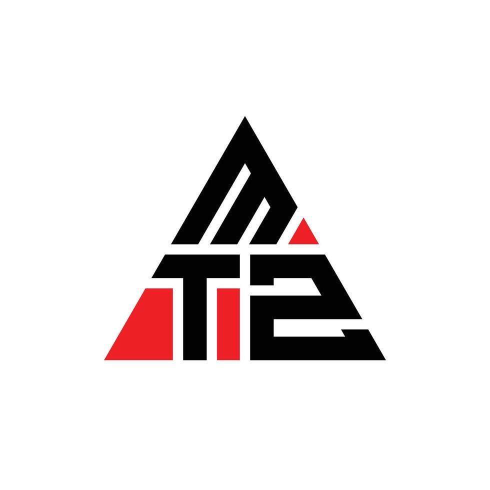 création de logo de lettre triangle mtz avec forme de triangle. monogramme de conception de logo triangle mtz. modèle de logo vectoriel triangle mtz avec couleur rouge. logo triangulaire mtz logo simple, élégant et luxueux.