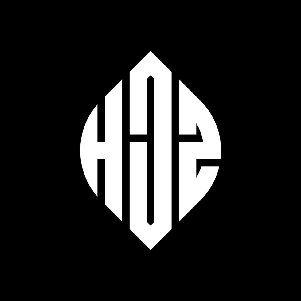 création de logo de lettre hjz cercle avec forme de cercle et d'ellipse. lettres d'ellipse hjz avec style typographique. les trois initiales forment un logo circulaire. hjz cercle emblème abstrait monogramme lettre marque vecteur. vecteur