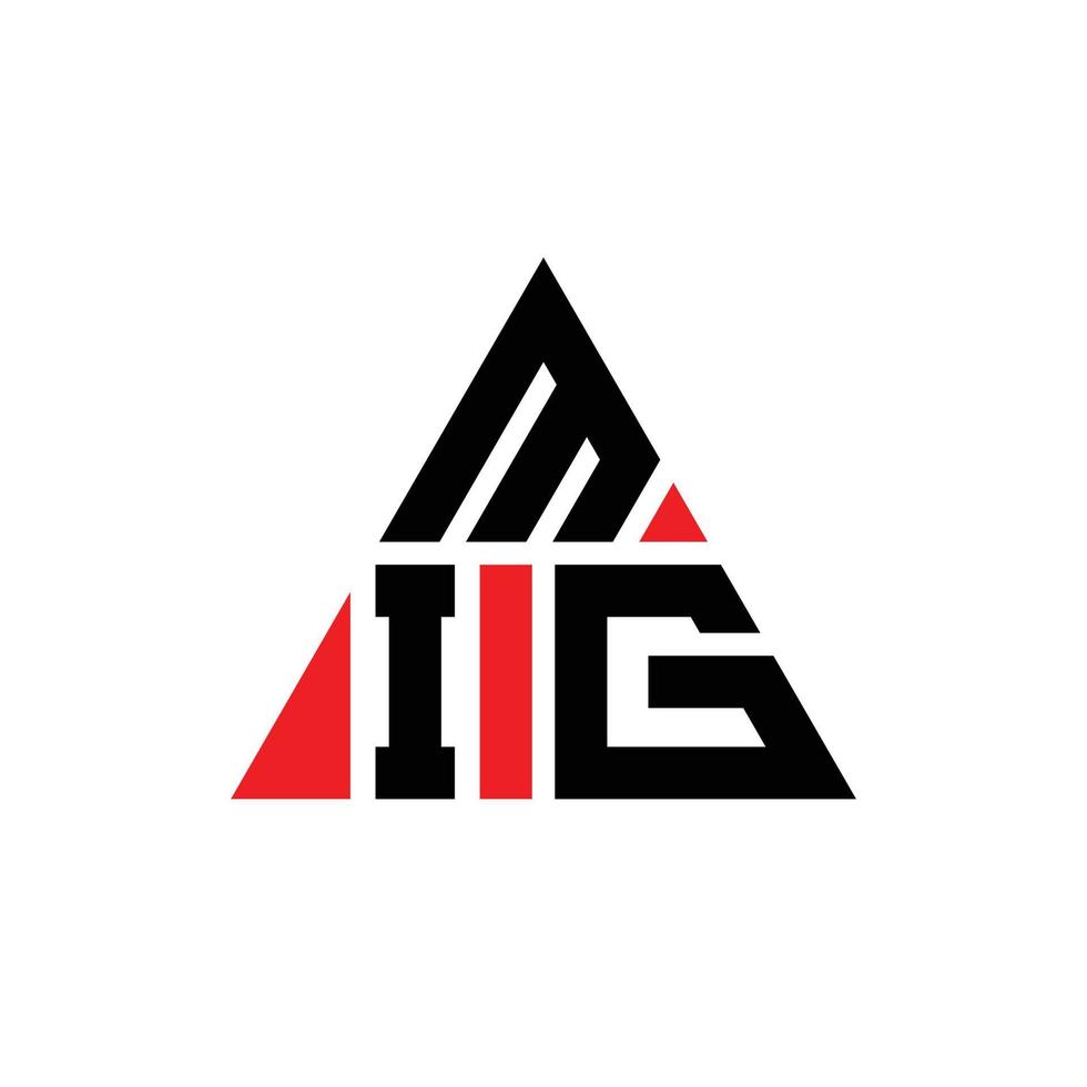 création de logo de lettre triangle mig avec forme de triangle. monogramme de conception de logo mig triangle. modèle de logo vectoriel mig triangle avec couleur rouge. logo triangulaire mig logo simple, élégant et luxueux.