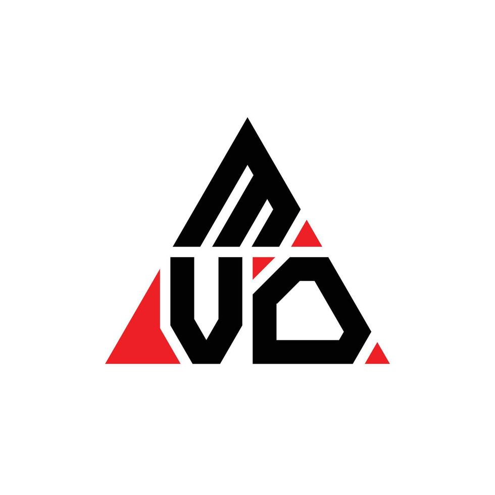 création de logo de lettre triangle mvo avec forme de triangle. monogramme de conception de logo triangle mvo. modèle de logo vectoriel triangle mvo avec couleur rouge. logo triangulaire mvo logo simple, élégant et luxueux.