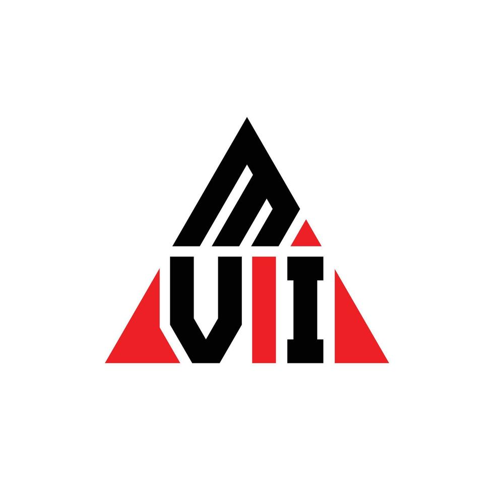 création de logo de lettre triangle mvi avec forme de triangle. monogramme de conception de logo triangle mvi. modèle de logo vectoriel triangle mvi avec couleur rouge. logo triangulaire mvi logo simple, élégant et luxueux.