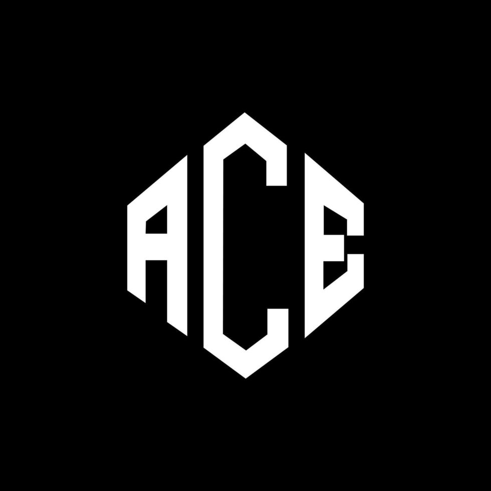 création de logo de lettre ace avec forme de polygone. création de logo en forme de polygone et de cube ace. modèle de logo vectoriel ace hexagone couleurs blanches et noires. monogramme ace, logo d'entreprise et immobilier.