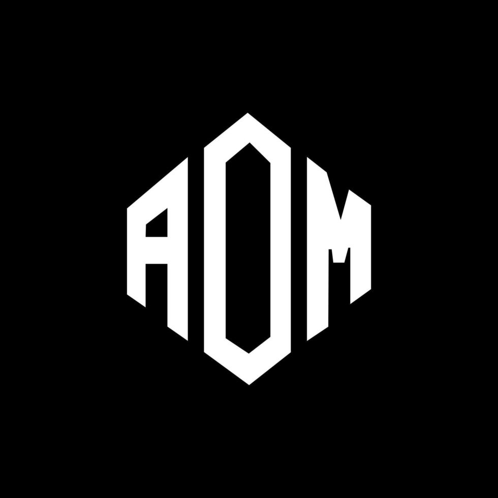 création de logo de lettre aom avec forme de polygone. création de logo en forme de polygone et de cube aom. modèle de logo vectoriel aom hexagone couleurs blanches et noires. monogramme aom, logo d'entreprise et immobilier.