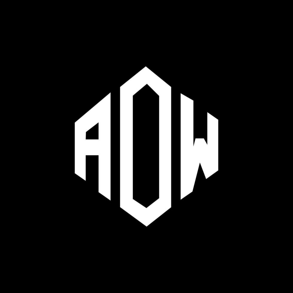 création de logo de lettre aow avec forme de polygone. création de logo en forme de polygone et de cube. aow modèle de logo vectoriel hexagone couleurs blanches et noires. monogramme aow, logo d'entreprise et immobilier.