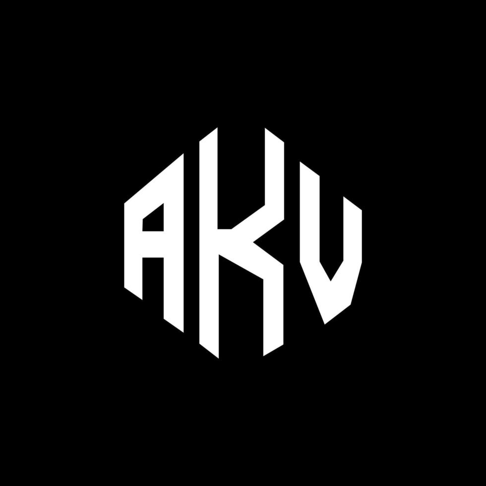 création de logo de lettre akv avec forme de polygone. création de logo en forme de polygone et de cube akv. modèle de logo vectoriel akv hexagone couleurs blanches et noires. monogramme akv, logo d'entreprise et immobilier.